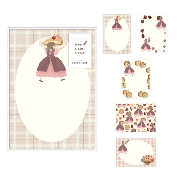 

These memo pads are designed by illustrator Ayumi Ino as a part of their Terufuku Shoten Series. Fun memo notes for any and every occasion! Use these memo notes every day on planners, cards, photo album, frames, gift wrap, stationery, scrapbook pages, lunch bags, calendars and more to personalize your world.
W75mm x H105mm
5 designs x 10 sheets each (50 sheets in total)
Country of manufacture: Japan
Material / component: Paper