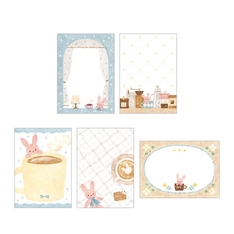 

These memo pads are designed by illustrator Nakauchi Waka.
Fun memo notes for any and every occasion! Use these memo notes every day on planners, cards, photo album, frames, gift wrap, stationery, scrapbook pages, lunch bags, calendars and more to personalize your world.
W75mm x H105mm
5 designs x 10 sheets each (50 sheets in total)
Country of manufacture: Japan
Material / component: Paper