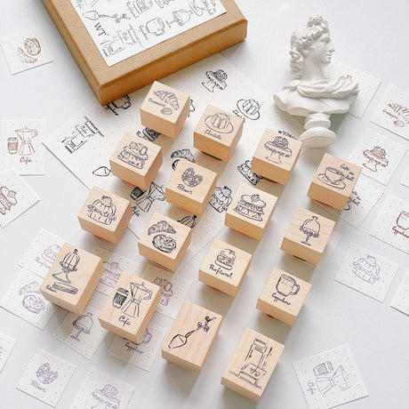 Hey, coffee lovers! This fun stamp set has all sorts of cute sketches featuring your favorite café goodies—tasty pastries, cozy coffee cups, and sweet treats! Whether you’re sprucing up your planner, making personalized cards, or just having fun with your scrapbook, these stamps are perfect for adding a delicious touch of Paris to everything you create. So grab some ink and start stamping your way to a little piece of Paris right at home! Enjoy the sweet vibes!