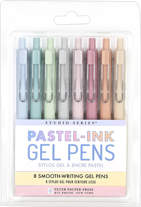 Quick-drying fine-tip gel pens with expressive pastel colors provide a seamless flow of ink for a flawless writing experience! Retractable gel pens are perfect for intricate journaling, drawing, planning, and more!

Ultra-fine 0.5 mm tips for precision writing. Smudge-free. No bleed-through. Choose from a palette of 8 pastel-ink colors to bring personal style to all your writing projects. Perfect for sketching, note-taking, and correspondence. 8 different pastel colors range from gray, blue, and green, to t