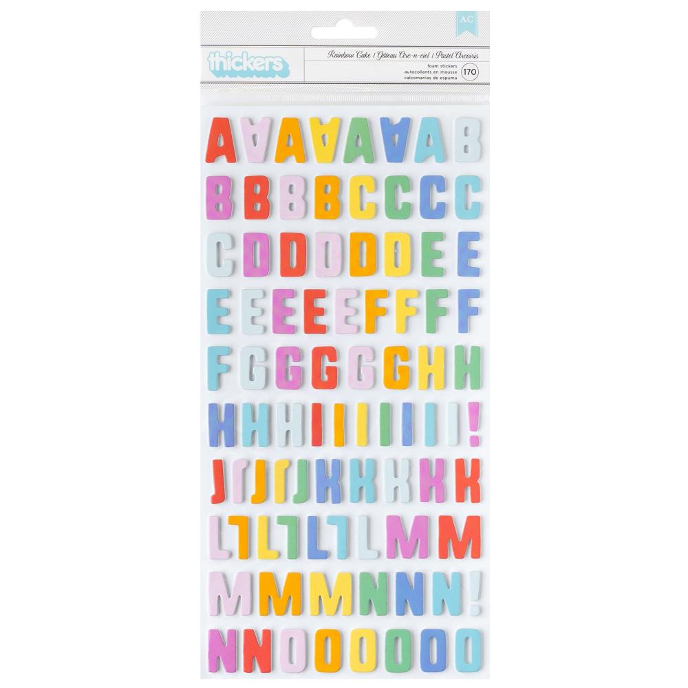 Pebbles All The Cake Thickers Stickers 170/Pkg - Alpha