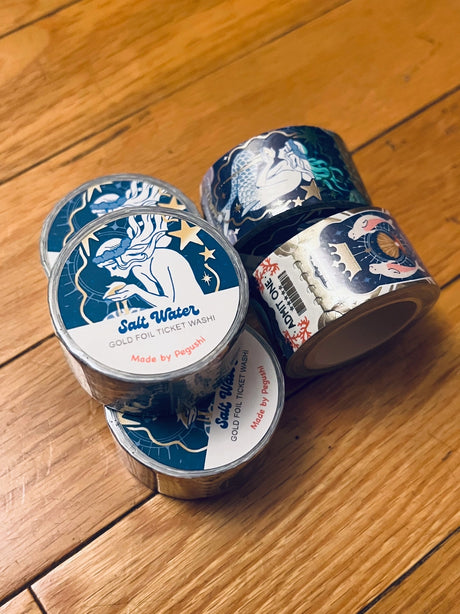 Pegushi Gold Foil Salt Water Ticket Washi Tape