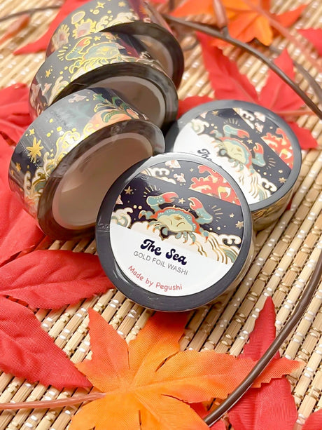 Pegushi Gold Foil Sea Washi Tape
