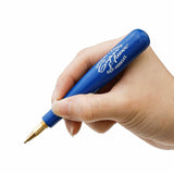 A wooden baseball bat pen by Penco. The bat handle acts as the cap, and the pen tip is made of brass.

Comes in black oil-based ink with 0.8mm tip.&nbsp;