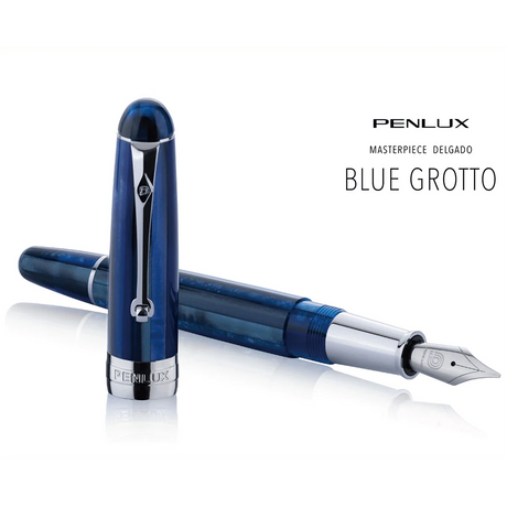 Penlux Masterpiece Delgado Blue Grotto Fountain Pen - Fine (F) Nib