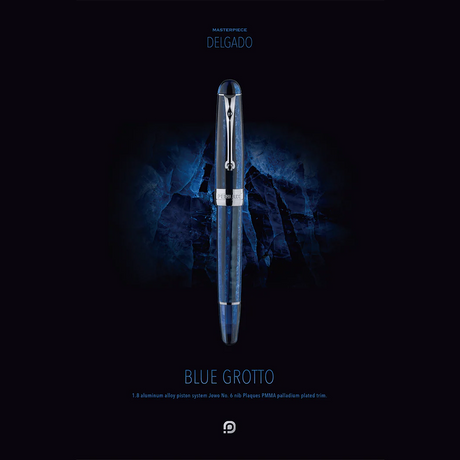 Penlux Masterpiece Delgado Blue Grotto Fountain Pen - Fine (F) Nib