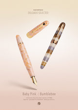 Penlux Masterpiece Delgado Bumblebee Fountain Pen

The collection of Delgado Selected is a premiere version of the Delgado which uses only rare materials and with small production quantity.&nbsp; The Bumblebee was created using PMMA resin and only 70 pieces were produced.&nbsp;

The Bumblebee Delgado features an earthy style with&nbsp;banded swirls of smoky slate grey, translucent honey amber, creamy white, and deep caramel. Topped off with copper plated trim and nib, it looks less like a bug and more like 