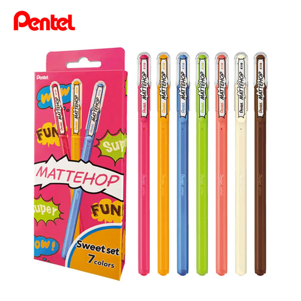 Pentel Hybrid Mattehop Gel Pen Set B Sweet - 7 Colors