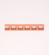 Cinta washi con diseño de peonías, color rosa coral