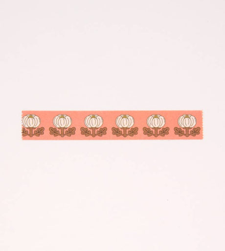 Cinta washi con diseño de peonías, color rosa coral