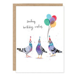 Pigeon Party&nbsp;Birthday Card

Inside verse: Hope your birthday is im-peck-able!

• Illustrated by Louise Mulgrew
• Size: A6, 4.5" x 6.25"
• Paired with a kraft envelope
• Printed in the USA.
• Eco-friendly, 100% recyclable
• Plastic-free packaging

About The Artist: Working with gouache and watercolor, Louise designs in her tiny studio in Brighton, England, inspired by her love of all animals, and passion for the natural world. Louise was named 2023 Artist of the Year by the USA Greeting Card Association