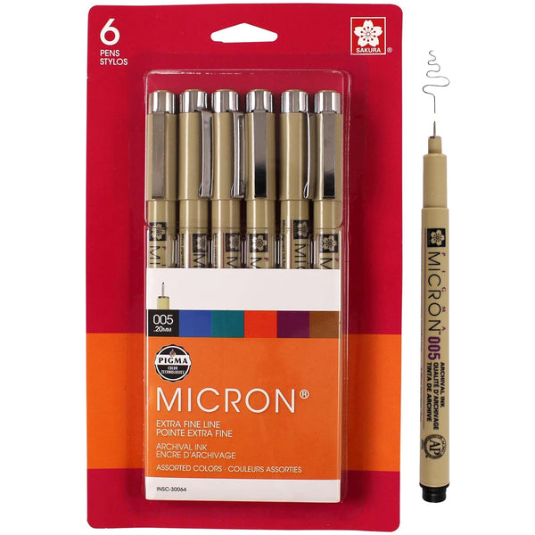 Sakura Pigma Micron Pens 005 .2mm 6/Pkg