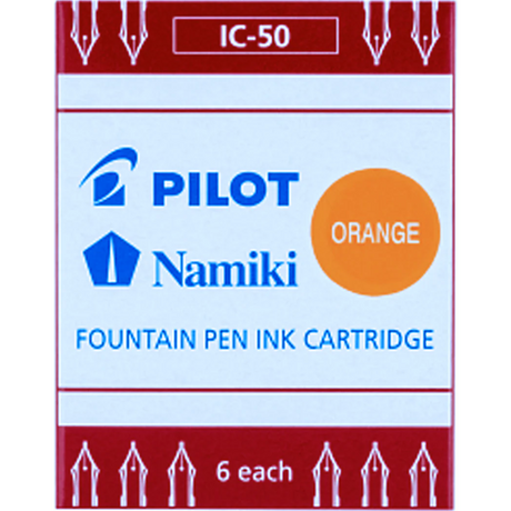 Namiki fountain pen ink cartridges are created using the highest standards and variations of color. Each hue provides an intense depth of color and consistency, rendering the highest performance from your most treasured fountain pens. Enjoy the rich colors of Japan with every stroke. For every creative endeavor, namiki provides the ultimate writing tool.

Each box includes 6 cartridges