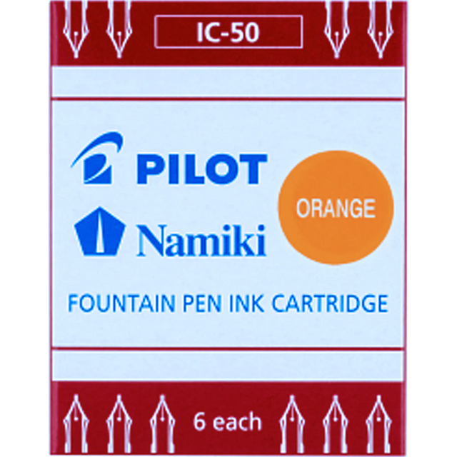 Namiki fountain pen ink cartridges are created using the highest standards and variations of color. Each hue provides an intense depth of color and consistency, rendering the highest performance from your most treasured fountain pens. Enjoy the rich colors of Japan with every stroke. For every creative endeavor, namiki provides the ultimate writing tool.

Each box includes 6 cartridges