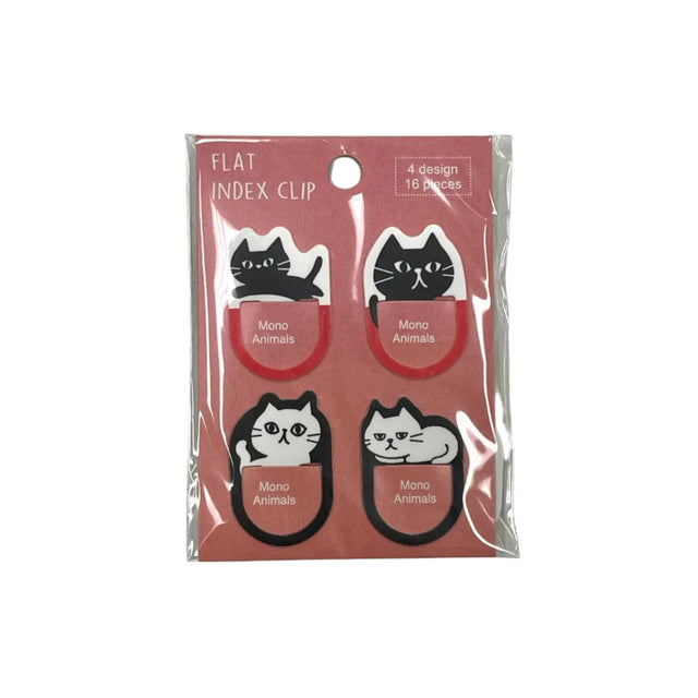Pine Book Flat Index Clip - Mono Animal Cat