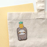 Pineapple Sloth Embroidered Iron-On Patch