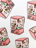 Pink Cat Room Gachapon Machine Vinyl Sticker