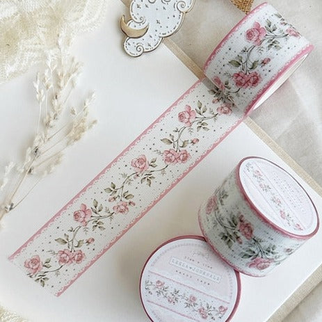 leelajournals Pink Rose Ribbed Lace Washi Tape 30mm