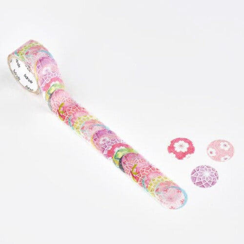 Japanese Pattern Pink Temari Balls Masking Roll Sticker Bande Washi Tape (150 pieces)