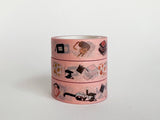 This is the delightful Pink Books And Cats Washi Tape! Measuring 15mm in width, this tape is the purr-fect addition to your crafting collection.

Designed with adorable illustrations which were created for Reading In Public Bookstore, this tape is a must-have for any book and cat lover.