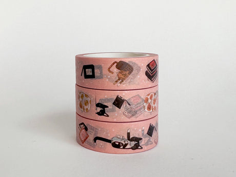 This is the delightful Pink Books And Cats Washi Tape! Measuring 15mm in width, this tape is the purr-fect addition to your crafting collection.

Designed with adorable illustrations which were created for Reading In Public Bookstore, this tape is a must-have for any book and cat lover.