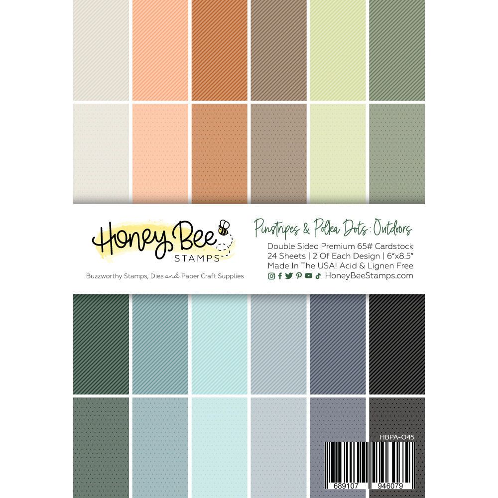 Give your cards and paper crafts an extra pop with our exclusive 6"x8.5" cardstock pads! Featuring a fantastic outdoor-inspired color palette, this pad is perfect for masculine cards and versatile enough to serve as backgrounds or layering pieces for any project. It includes 24 double-sided sheets with 24 coordinating patterns, all printed on smooth satin finish 65# cover cardstock for a luxurious feel. Acid and lignin-free for lasting quality. Made with love in the USA!