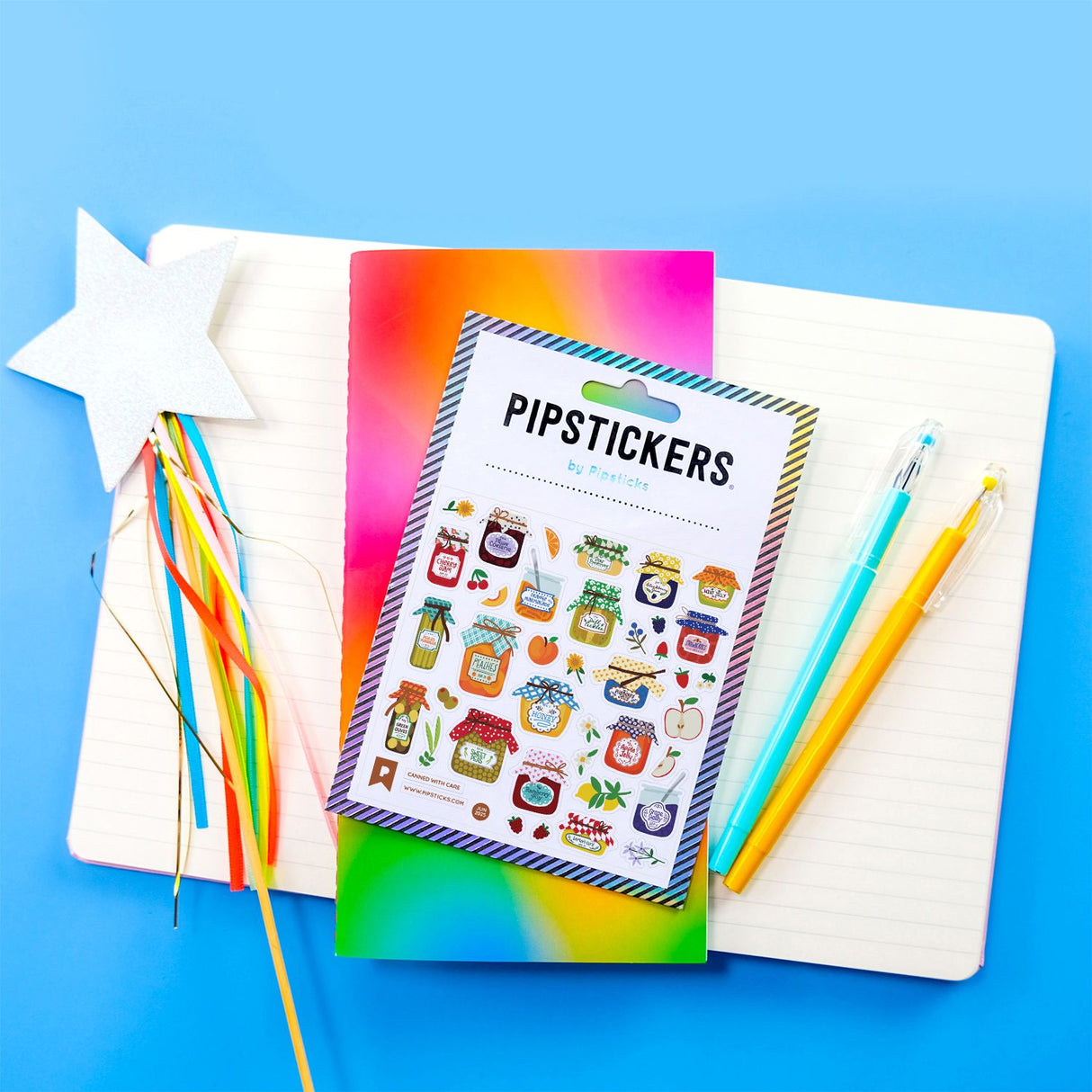 PipStickers are the PERFECT gift for the sticker lover in your life - even if it's you! These unique PVC designs with silver foil accents come on a clear backing and cannot be found anywhere else.

Includes one 4" x 4" sheet of Canned With Care PipStickers and includes the Pipsticks manifesto.