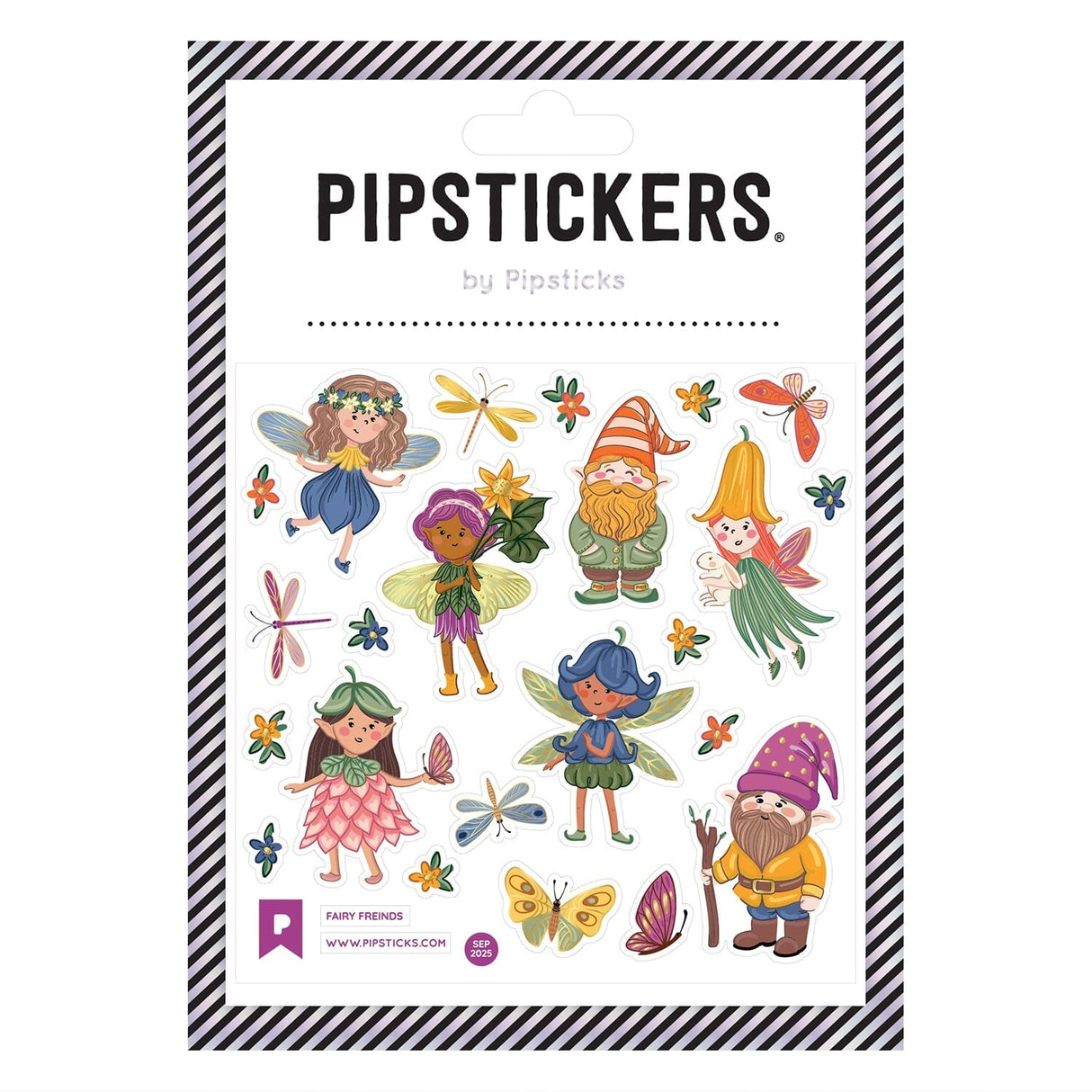 PipStickers are the PERFECT gift for the sticker lover in your life - even if it's you! These unique PVC designs with gold foil accents come on a clear backing and cannot be found anywhere else.

Includes one 4" x 4" sheet of Fairy Friends PipStickers and includes the Pipsticks manifesto.