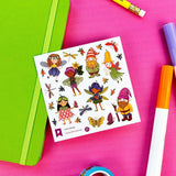 PipStickers are the PERFECT gift for the sticker lover in your life - even if it's you! These unique PVC designs with gold foil accents come on a clear backing and cannot be found anywhere else.

Includes one 4" x 4" sheet of Fairy Friends PipStickers and includes the Pipsticks manifesto.