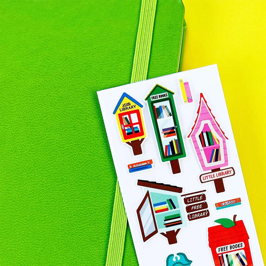 PipStickers are the PERFECT gift for the sticker lover in your life - even if it's you! These unique PVC designs cannot be found anywhere else.

Includes one 4" x 6" sheet of Little Libraries silver glitter PVC PipStickers.