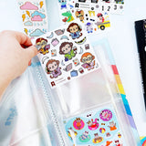 This rainbow-bright Pocket Sticker Keeper is made to stash, sort, and show off your fave sheets. With clear pockets inside and a snug elastic closure, it keeps your collection neat, protected, and ready to grab on the go. Toss it in your tote, bring it to school, or keep it by your desk — your stickers just found their forever spot. 💛

Inside pockets are made to display the 4" x 4" Pipsticker sheets and can hold at least 80 sticker sheets!&nbsp;