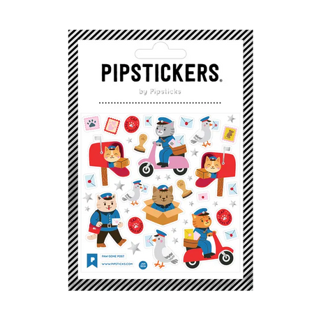 PipStickers are the PERFECT gift for the sticker lover in your life - even if it's you! These unique PVC designs with silver foil accents come on a clear backing and cannot be found anywhere else.

Includes one 4" x 4" sheet of Paw-some Post PipStickers and includes the Pipsticks manifesto.