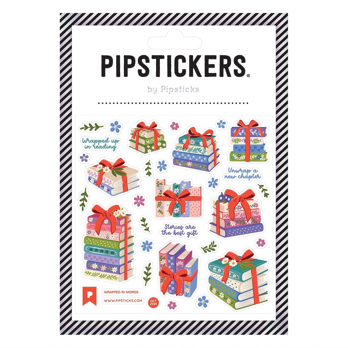 Pipsticks - Wrapped in Words Sticker Sheet

PipStickers are the PERFECT gift for the sticker lover in your life - even if it's you! These unique PVC designs with silver foil accents come on a clear backing and cannot be found anywhere else.

Includes one 4" x 4" sheet of Wrapped In Words PipStickers and includes the Pipsticks manifesto.