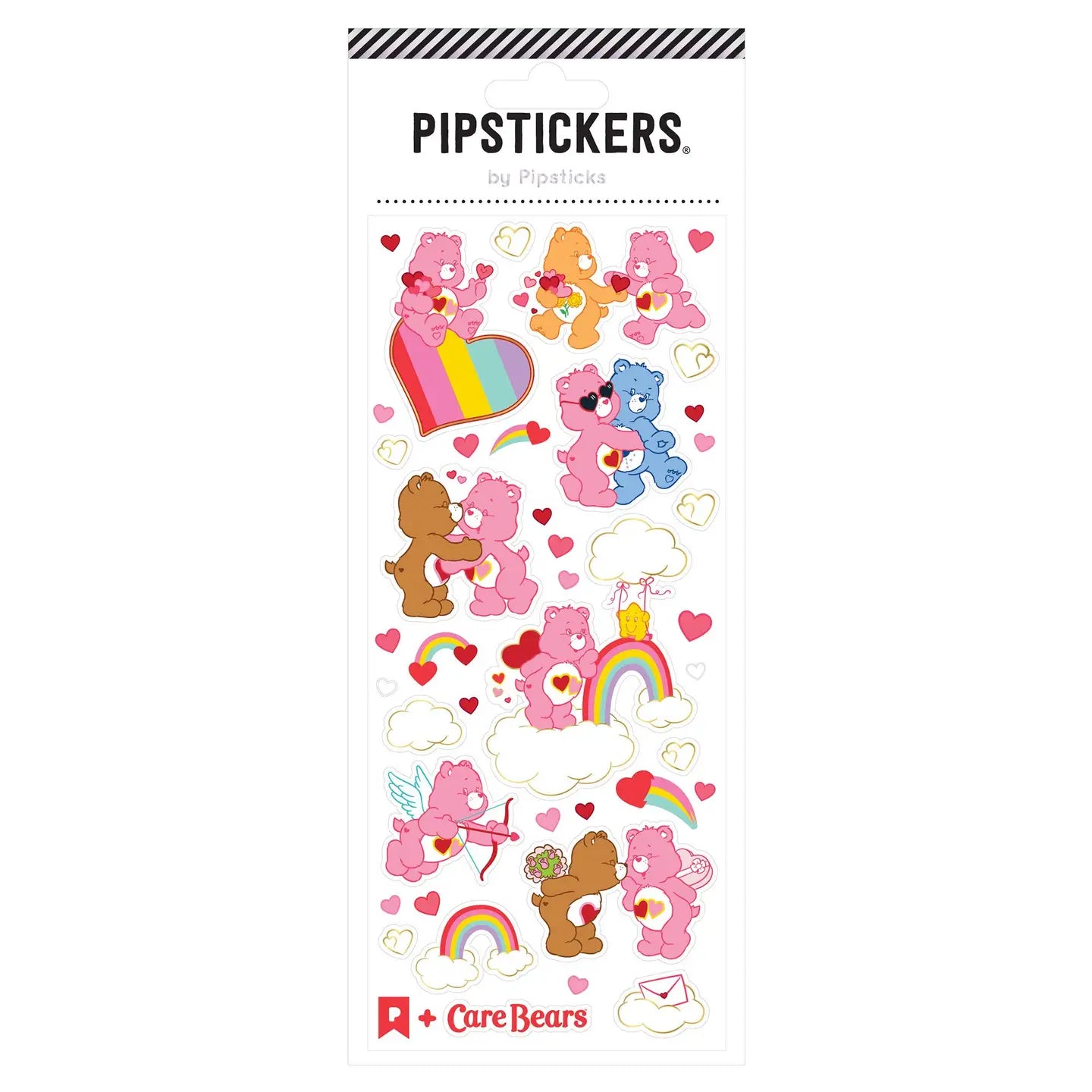 PipStickers are the PERFECT gift for the sticker lover in your life - even if it's you! These unique PVC designs with holographic gold foil accents come on a clear backing and cannot be found anywhere else.<br />Includes one 3'' x 7'' sheet of Care Bears Sweet Surprises PipStickers and includes the Pipsticks manifesto.