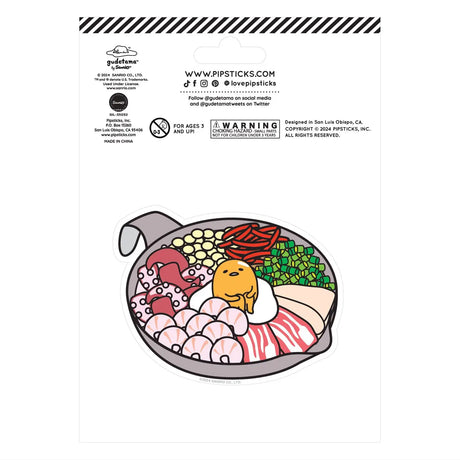 PipStickers are the PERFECT gift for the sticker lover in your life - even if it's you! These unique scratch 'n sniff designs cannot be found anywhere else.

Gudetama Ramen Adventure Scratch 'n Sniff (2ct) includes two (that's right, TWO!!) onion scented PipStickers - one 4'' die cut sticker AND one 4'' x 4'' sheet.