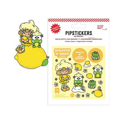Bright, zesty, and irresistibly cute, this Lemon-themed Hello Kitty and Friends scratch-and-sniff sticker sheet features cheerful yellow hues, citrus details, and playful character illustrations on a soft pastel background. Each glossy sticker has a lightly raised texture and releases a fresh lemon scent when scratched, adding a fun sensory twist to decorating notebooks, letters, planners, and more.

PipStickers are the PERFECT gift for the sticker lover in your life - even if it's you! These unique scratch
