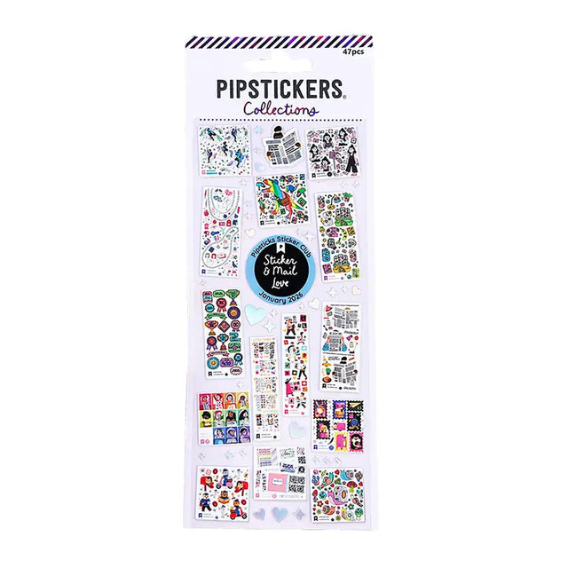 LIMITED EDITION COLLECTIBLE!

PipStickers are the PERFECT gift for the sticker lover in your life - even if it's you! These unique PVC designs with holographic silver foil accents come on a clear backing and cannot be found anywhere else.

Includes one 3" x 7" sheet of Pro Collections Vol 1: Sticker + Mail Love Pro PipStickers and includes the Pipsticks manifesto.