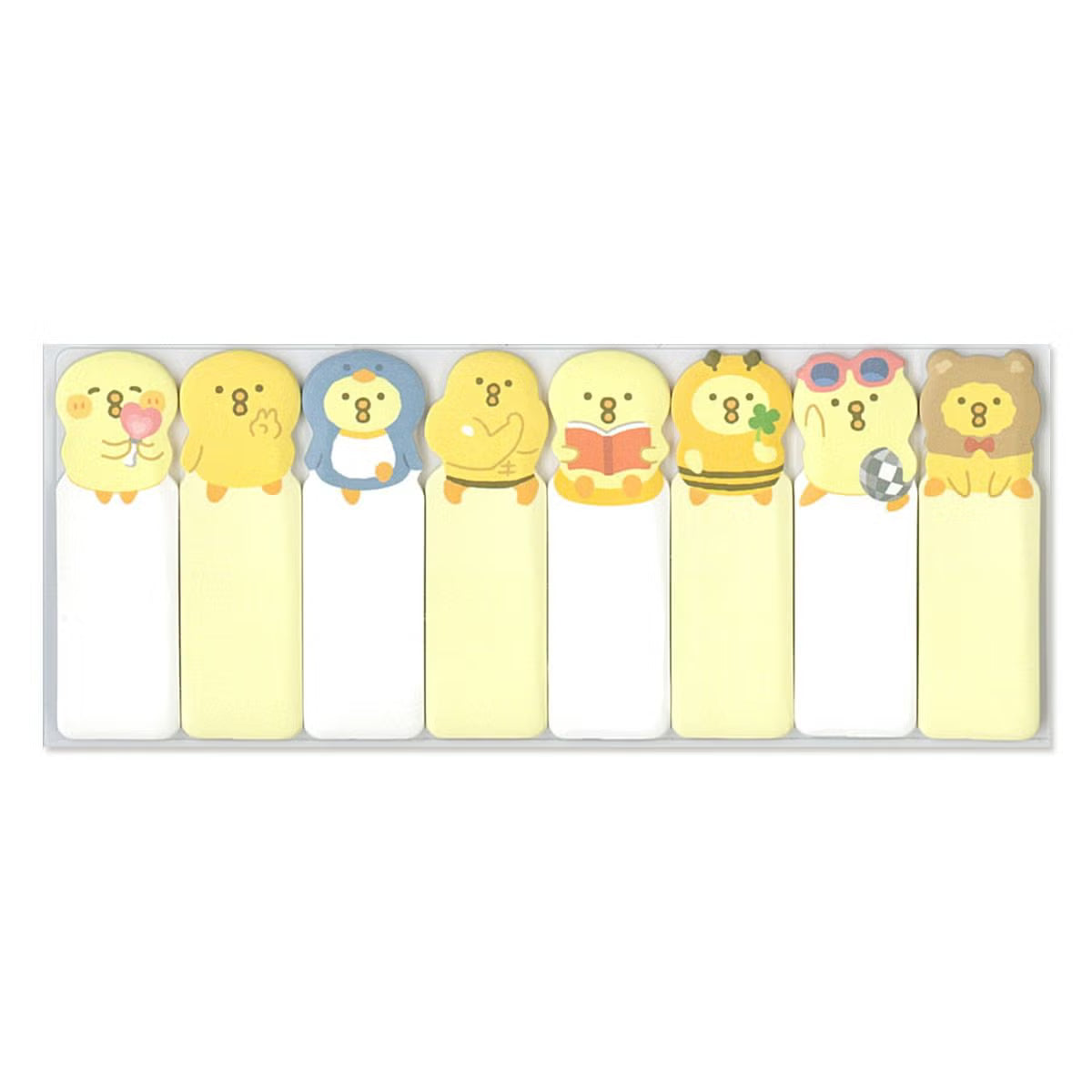Piyokomame will color your notebooks and notebooks in a fun way!&nbsp;Because it comes in a hearty pack of 120 sheets, you can use it in a variety of situations such as work, lessons, and study.

120 total tabs
8 different designs
Made in Japan