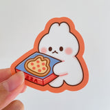 Pizza Delivery Bunny Vinyl Sticker