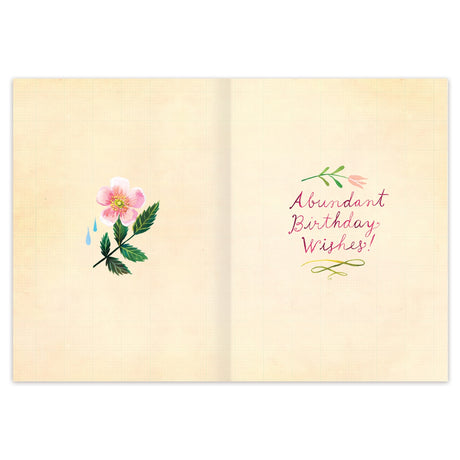 Inside verse: "Abundant Birthday Wishes!"