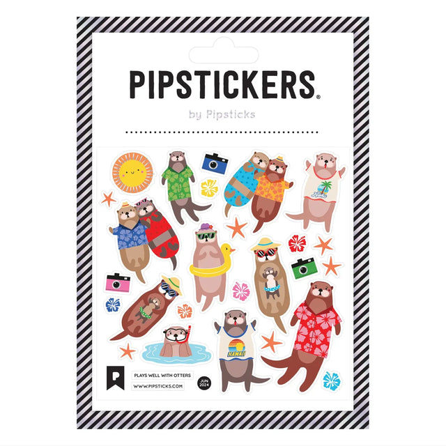 PipStickers are the PERFECT gift for the sticker lover in your life - even if it's you! These unique PVC designs with silver foil accents come on a clear backing and cannot be found anywhere else.

Includes one 4'' x 4'' sheet of Plays Well With Otters PipStickers and includes the Pipsticks manifesto.