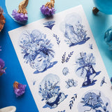 💐🌀 Step into @so.meurdok’s surreal garden, where faces, hands, feet, and figures blossom into living bouquets. Lush florals and striking blue details blur the line between body and bouquet, while foil accents trace every elegant curve like enchanted brushstrokes. A tiny art gallery, now in sticker form. Art by: @so.meurdok

Top Coating: Blue foil
Adhesive Layer: Paper
Backing Layer: Paper
6.69" x 3.54".
Weight - 0.03lbs
1 sheet included