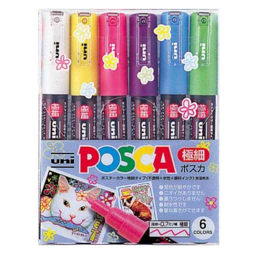 Posca Paint Marker PC-1M Extra Fine Point - 6 Color Set
