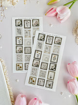 leelajournals Postage Stamps Sticker Sheet - 1 pc Set

♡1pc sticker sheet set - 1 large&nbsp;

♡ pet matte (clear)

♡ all sheet dimensions estimated: L: 4x7 (in) | S: 4x3 (in)