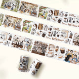 Meet our Life of Coffee PET Tape, a caffeine lover’s dream wrapped in a roll! This tape takes you on a delightful journey of the humble coffee bean, capturing its transformation from plant, to bustling coffee shop, and finally enjoyed by devoted coffee enthusiasts. Each section is illustrated with charming details and vibrant scenes that brew up a sense of warmth and nostalgia.&nbsp;

Artist: Antonia_Roxy

Brand: WT (&nbsp;The Washi Tape Shop)
Pre-cut PET Tape
Size: 70mm×5m
Design Loop: 100cm
Material: PET 