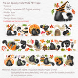 In collaboration with illustrator @better.call.liubka, we present a Halloween washi tape filled with the charm of black cats in motion. Every section tells a tiny story—cats leaping across pumpkins, sneaking through candles, or plotting playful tricks in the night. With bold lines and expressive details, this tape turns your journal into a stage for whimsical feline adventures.