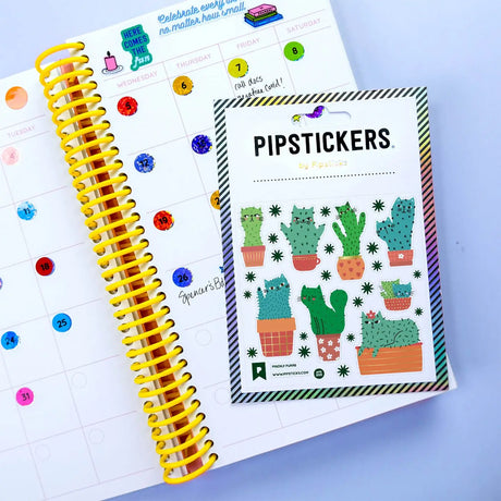 PipStickers are the PERFECT gift for the sticker lover in your life - even if it's you! These unique PVC designs with holograghic gold foil accents come on a clear backing and cannot be found anywhere else.Includes one 4'' x 4'' sheet of Prickly Purrs PipStickers and includes the Pipsticks manifesto.