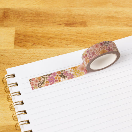 Primrose Petals Washi Tape

Our washi tape is made for paper lovers, pen pals, and anyone who gets butterflies in the stationery aisle. Perfect for journaling, scrapbooking, decorating envelopes, or adding a personal touch to planners and calendars. It's gentle on paper, easy to tear by hand, and removable without leaving residue, so you can rearrange, redo, and re-stick as needed.

Design Features:&nbsp;

Each roll measures 15mm wide on a 10m roll
Full color repeating pattern
Washi tape dispenser packaging