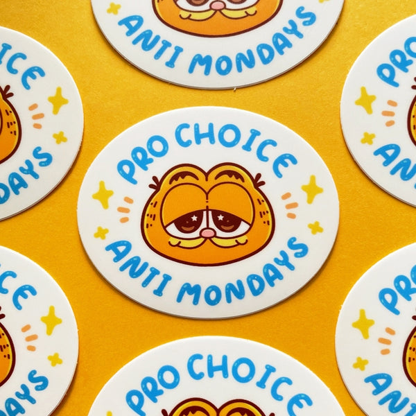 Pro Choice Anti Mondays Garfield Vinyl Sticker