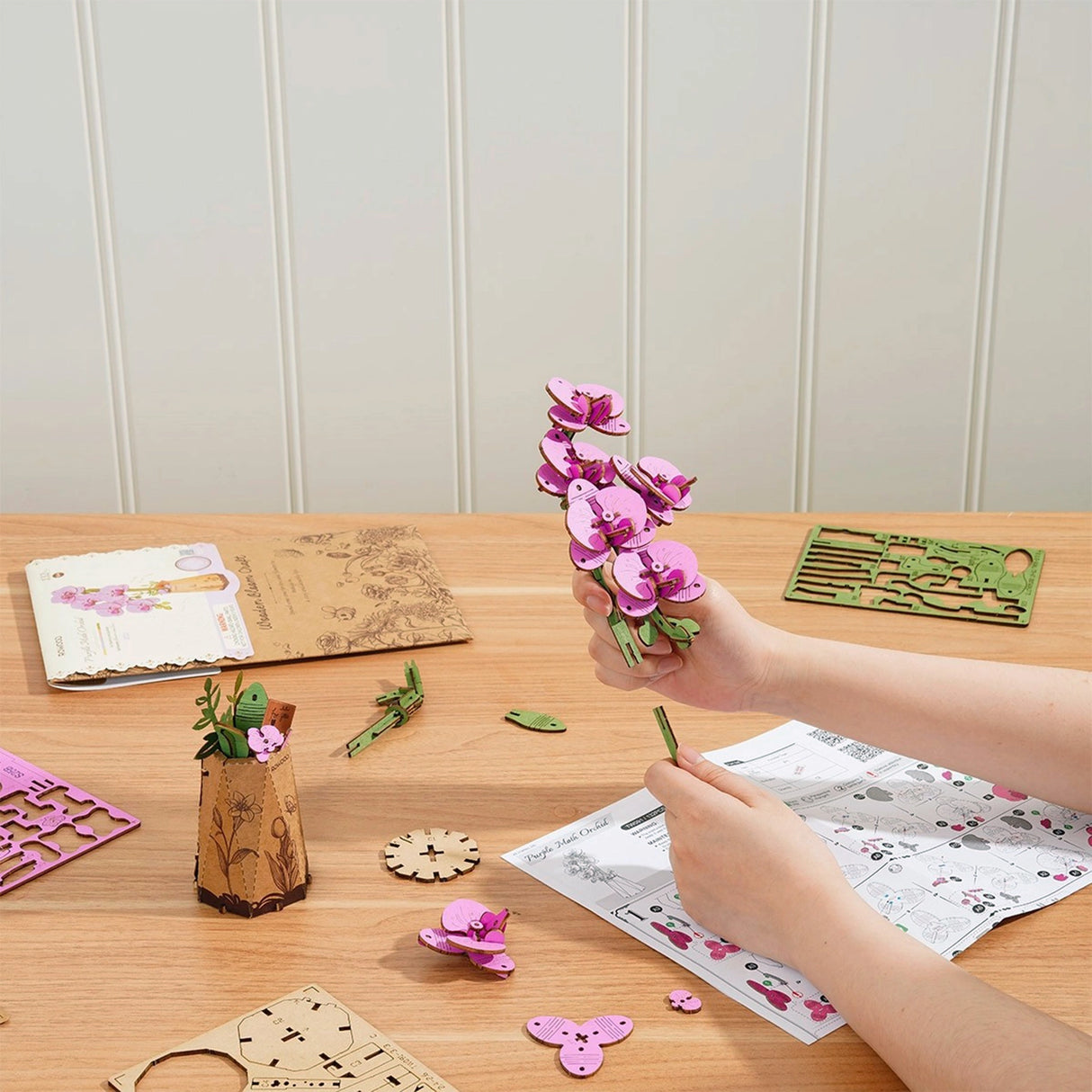 Introducing our exquisite DIY Flower Wooden Puzzles, a delightful collection featuring a variety of charming blooms. Perfect for both beginners and seasoned hobbyists, these puzzles are designed to be easily assembled within a mere hour and a half, making them an ideal project for a leisurely afternoon. Upon completion, these flower puzzles make for a beautiful display piece, adding a touch of natural elegance to any room. With their timeless charm and enduring appeal, they also make for cherished gifts for